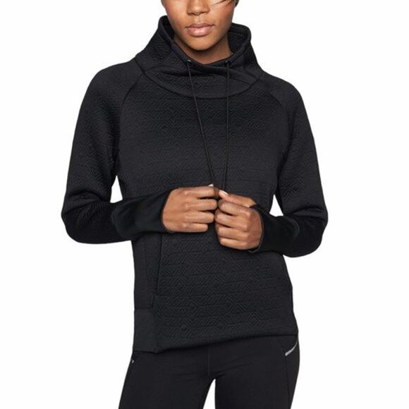 Athleta Jacquard Elevation Sweatshirt Pullover Black Funnel Neck Women Small - Picture 1 of 12